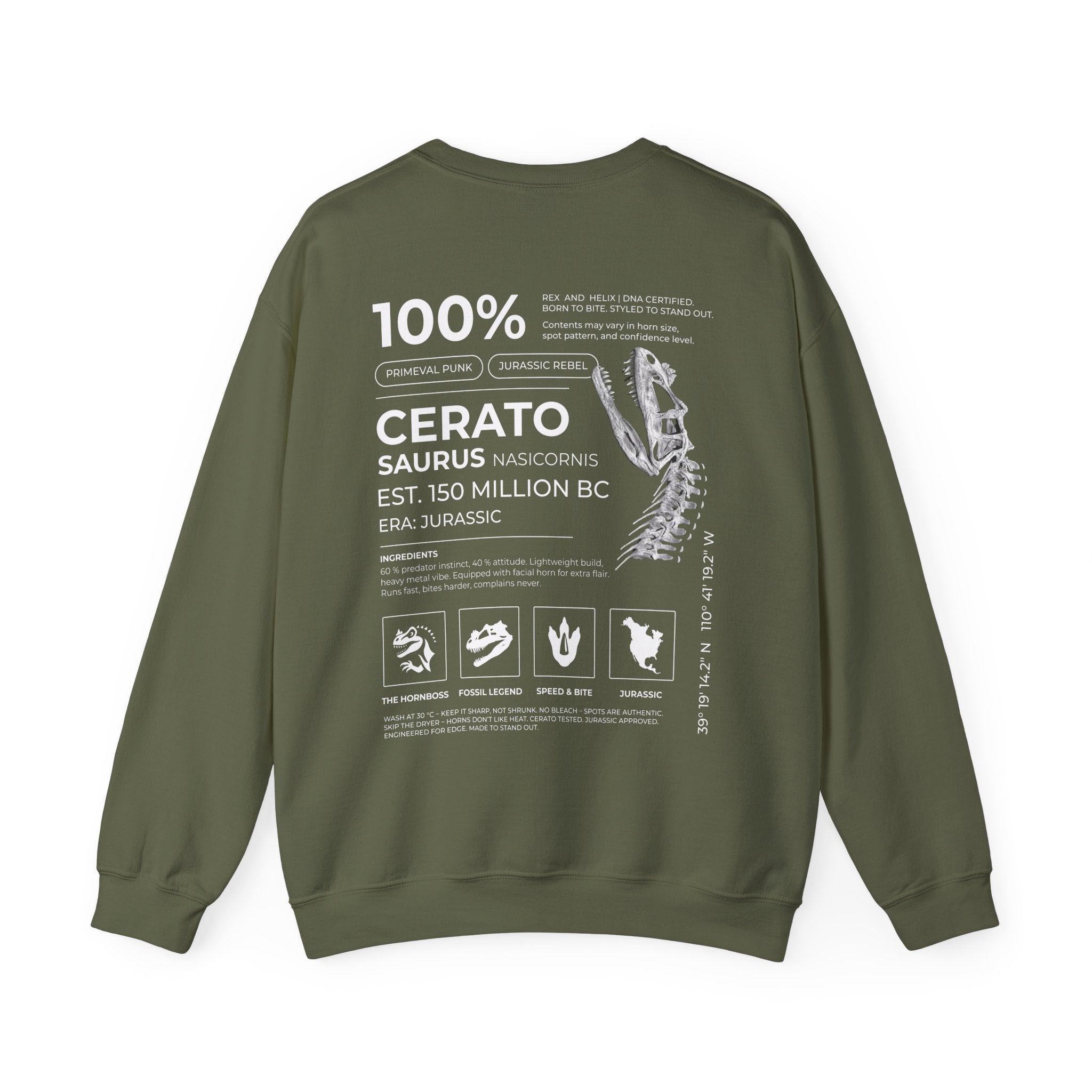 Ceratosaurus 100% - Sweatshirt | RAW DATA SERIES