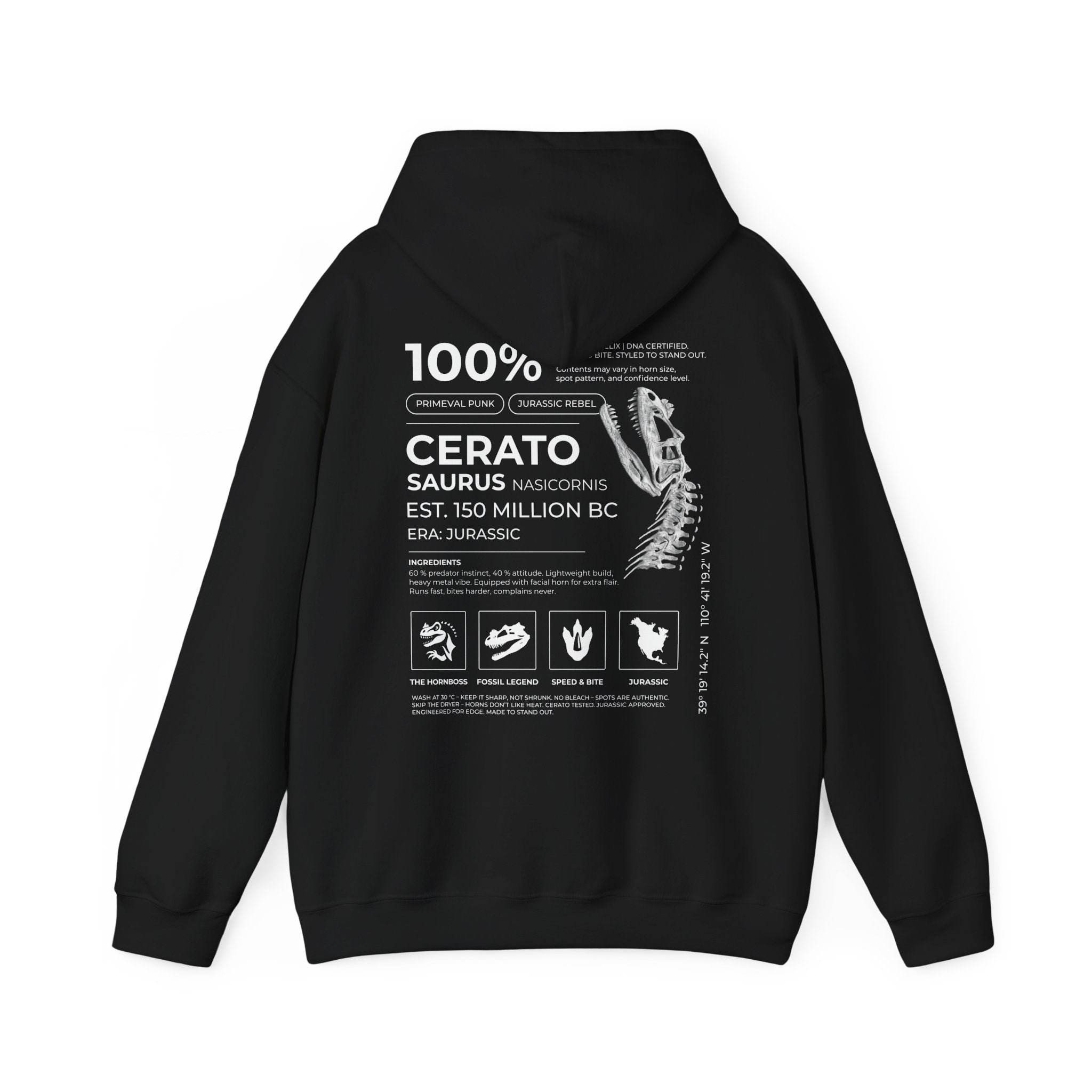 Ceratosaurus 100% - Hoodie| RAW DATA SERIES