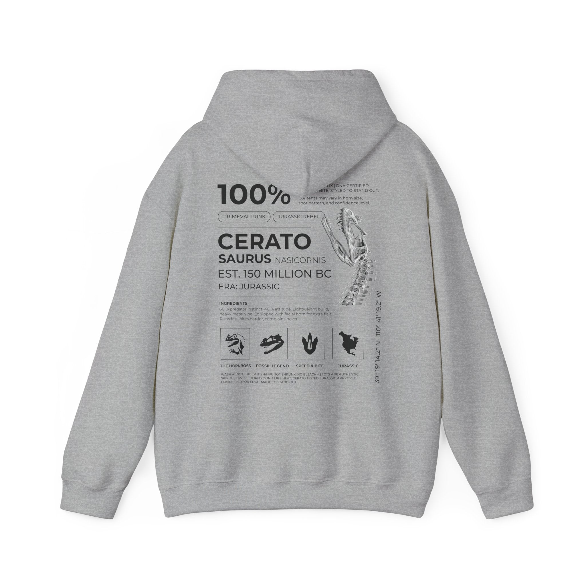 Ceratosaurus 100% - Hoodie| RAW DATA SERIES