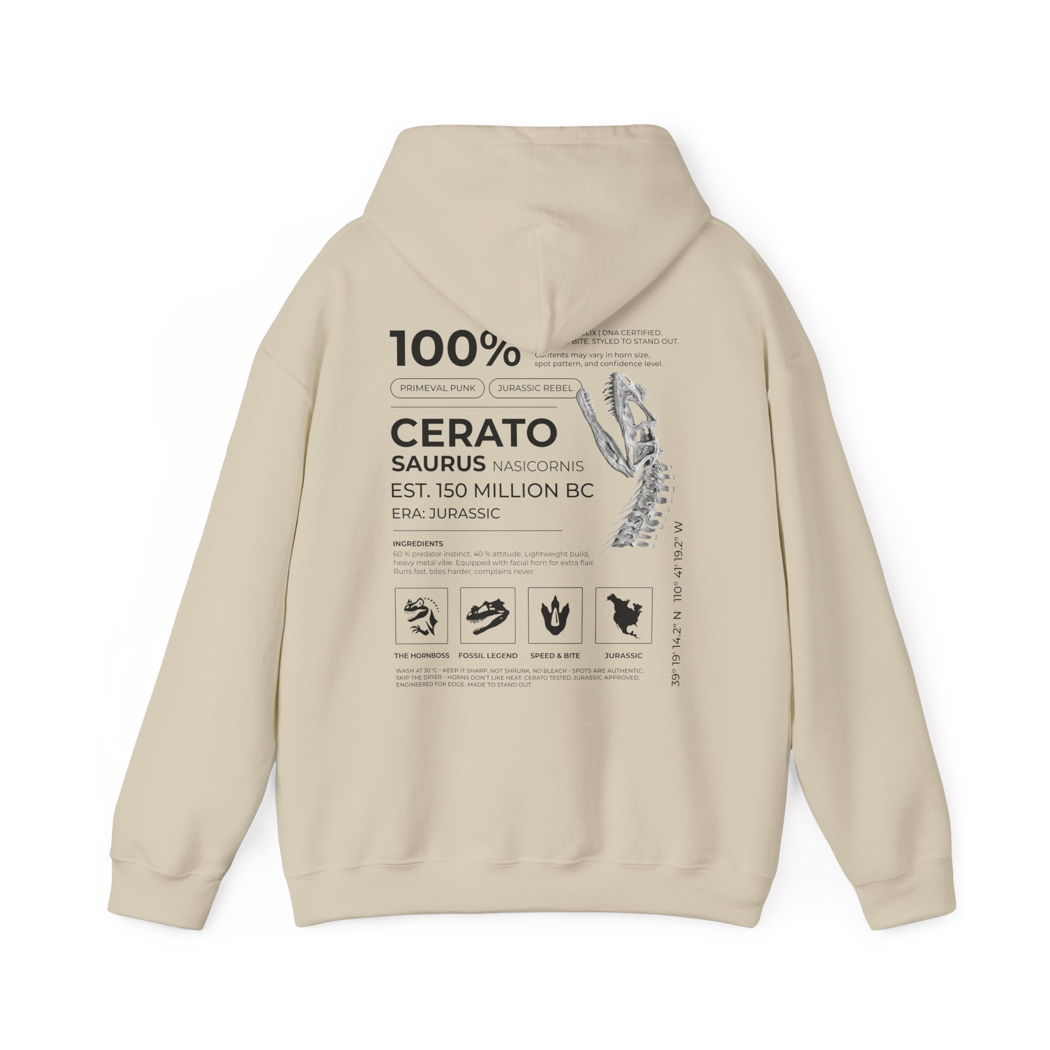Ceratosaurus 100% - Hoodie| RAW DATA SERIES