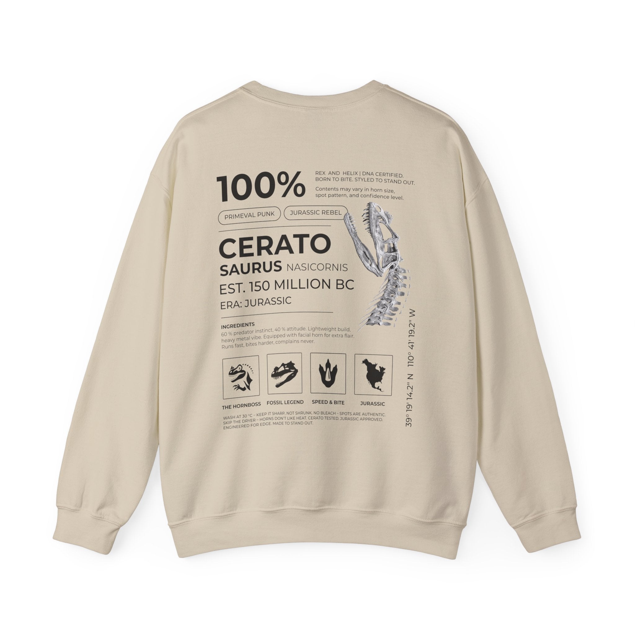 Ceratosaurus 100% - Sweatshirt | RAW DATA SERIES