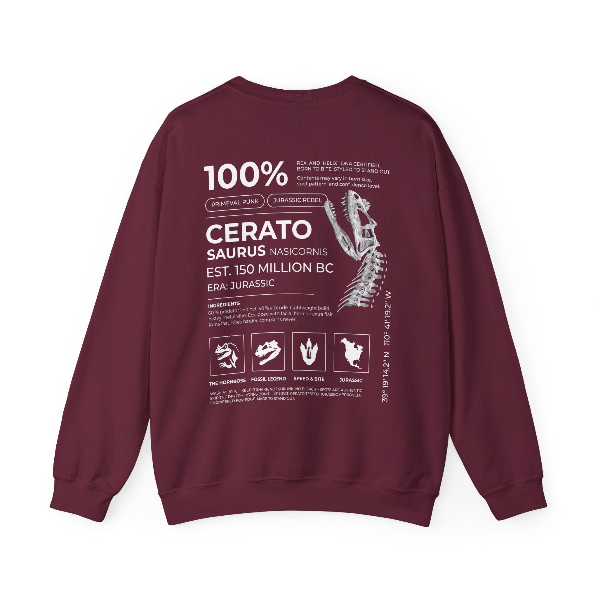 Ceratosaurus 100% - Sweatshirt | RAW DATA SERIES