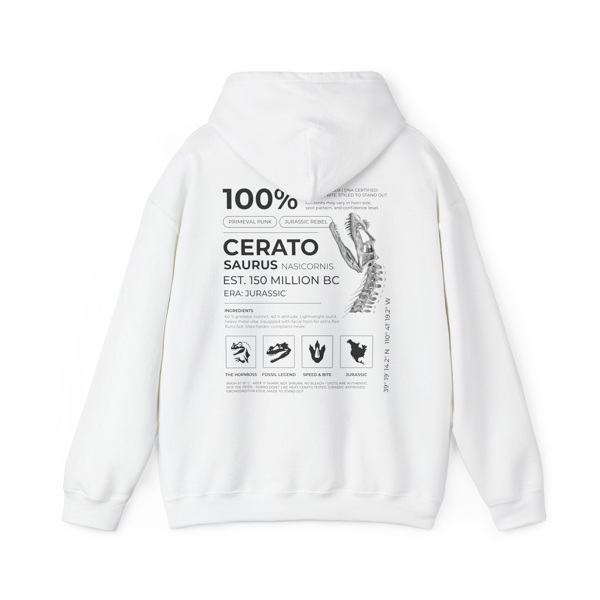 Ceratosaurus 100% - Hoodie| RAW DATA SERIES
