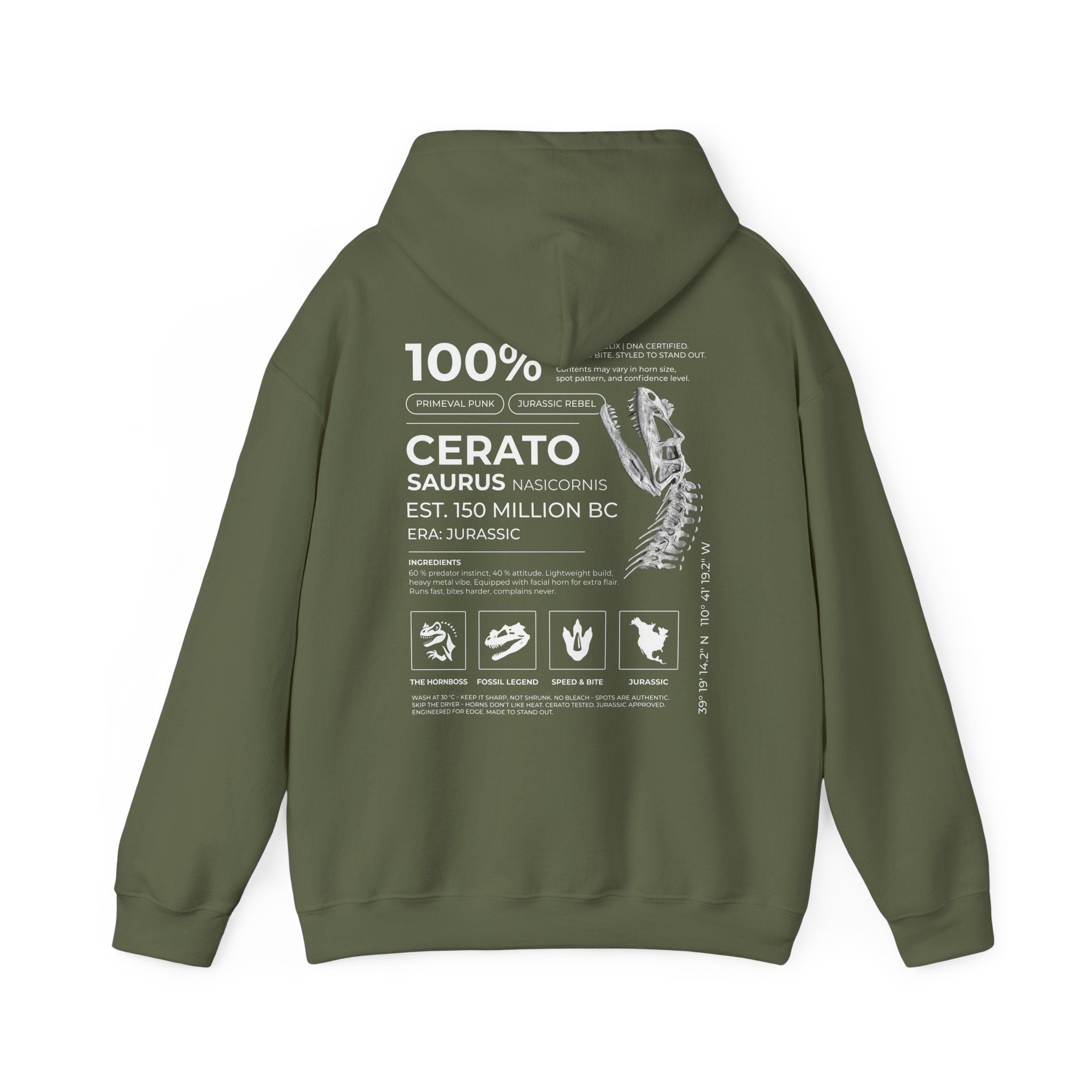 Ceratosaurus 100% - Hoodie| RAW DATA SERIES