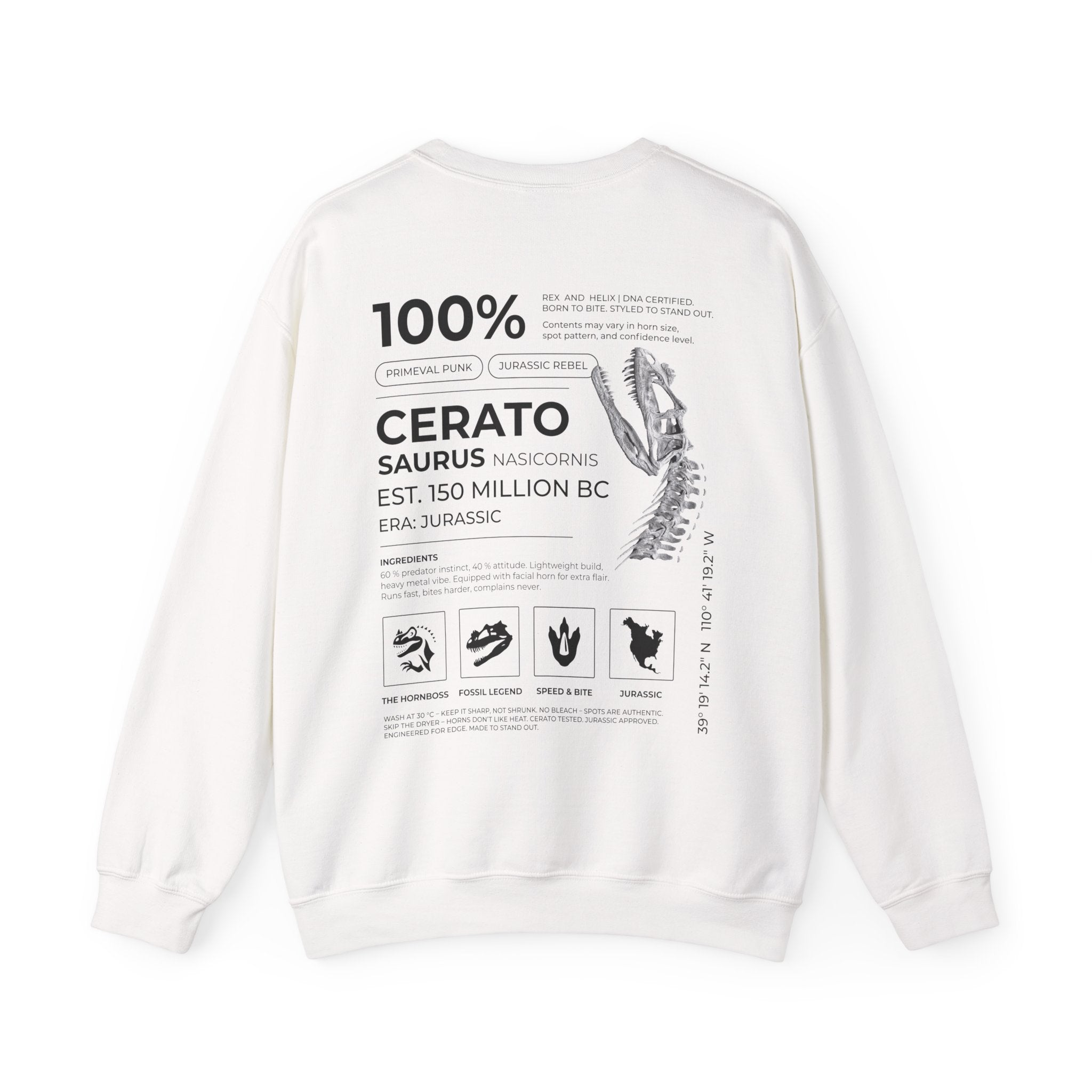 Ceratosaurus 100% - Sweatshirt | RAW DATA SERIES