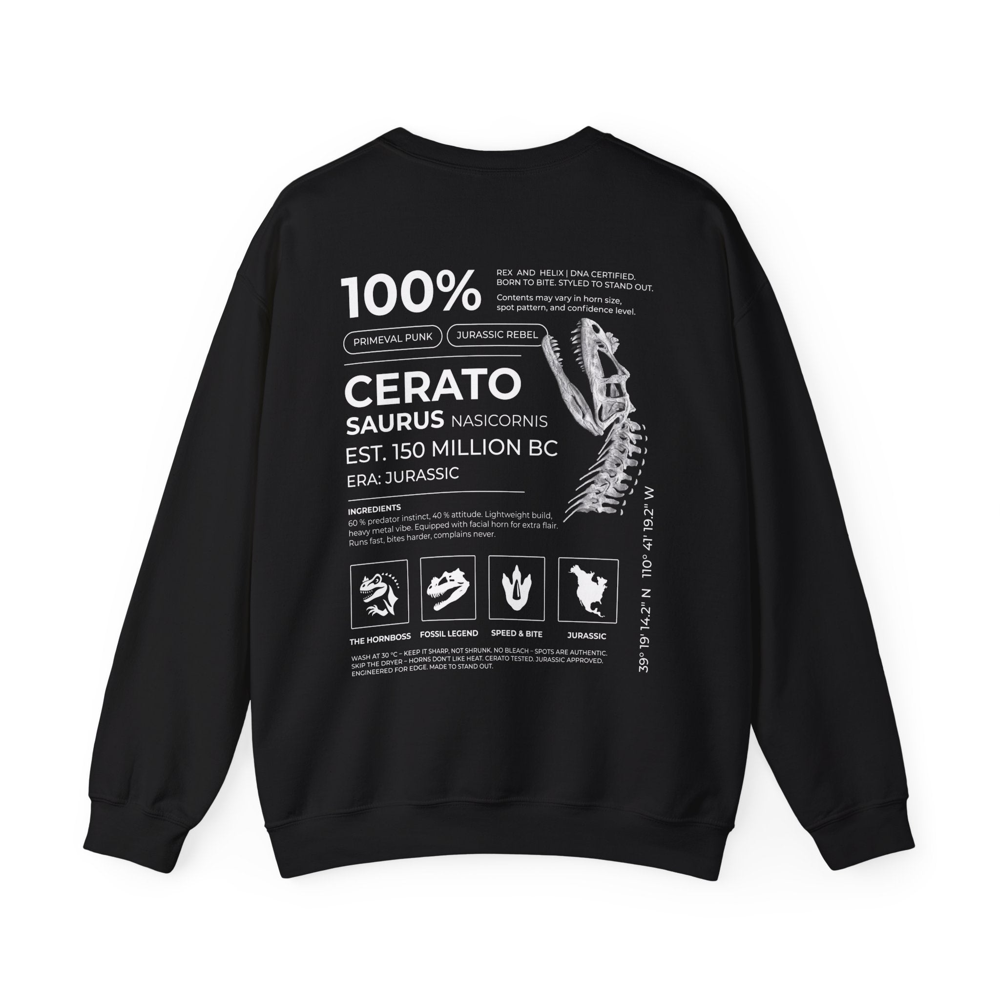 Ceratosaurus 100% - Sweatshirt | RAW DATA SERIES